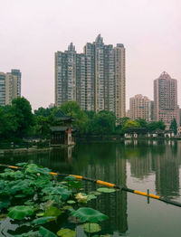 Reflection of buildings in river