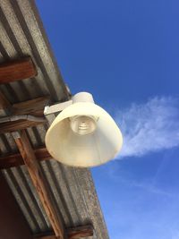 Low angle view of built structure against blue sky