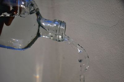 Close-up of water drops on glass