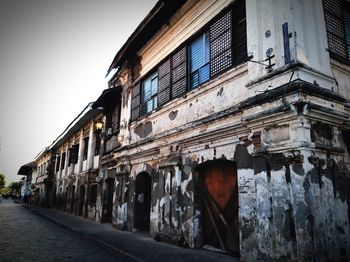 Low angle view of old building against sky