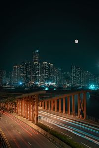 Illuminated city at night