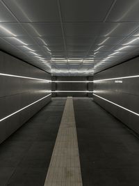 Illuminated subway tunnel