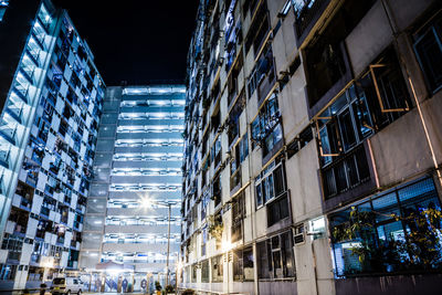 Low angle view of building at night