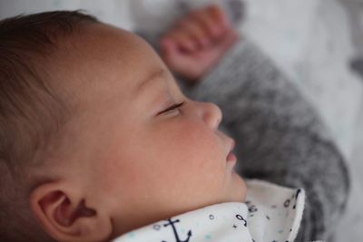 Close-up portrait of cute baby boy