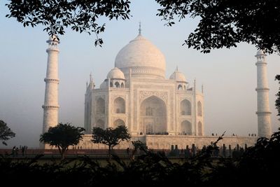 Low angle view of taj mahal.