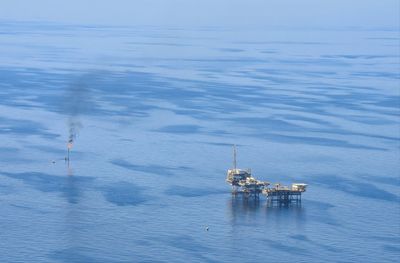 Oil platform in middle arabic sea