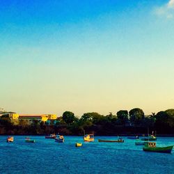 Boats in calm sea