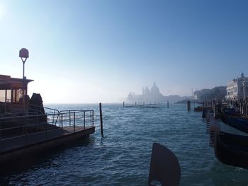 View of sea against clear sky