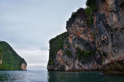 Island ocean tropical forest views near phi phi, ko rang yai, ko li pe phuket thailand asia.