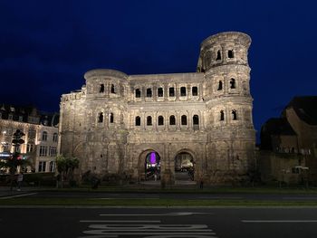 View of historical building at night