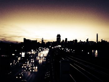 View of cityscape at night