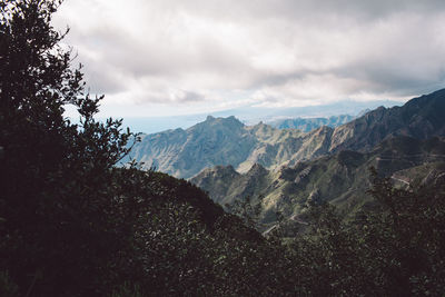 Scenic view of mountains against sky