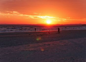 Scenic view of sea during sunset