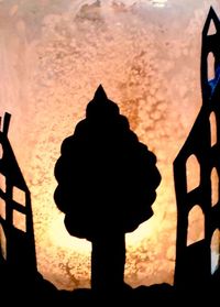 View of trees at sunset