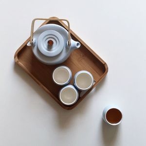 High angle view of coffee cup on table