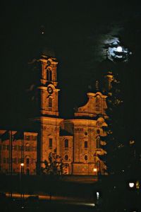 View of illuminated buildings at night