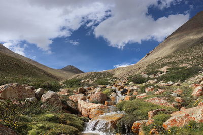 Scenic view of mountains against sky