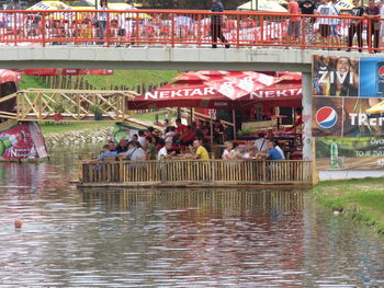 Group of people in amusement park