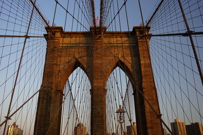 Low angle view of suspension bridge