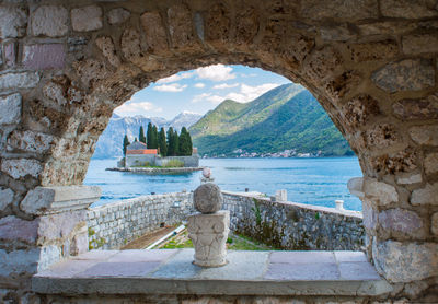 Island monastery st. george near perast. montenegro