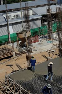 High angle view of construction site