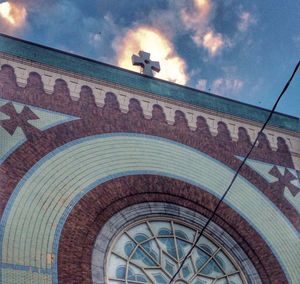 Low angle view of built structure against sky