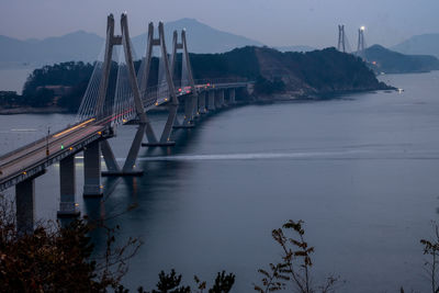 Suspension bridge over sea