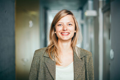 Young businesswoman smiling