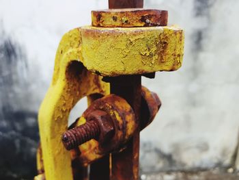 Close-up of rusty machine part