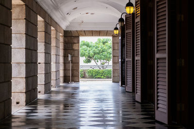 Empty corridor of building