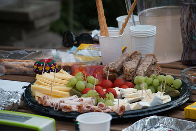 Fruits and vegetables on table