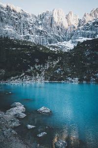 Scenic view of frozen lake