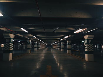 View of empty underground car park