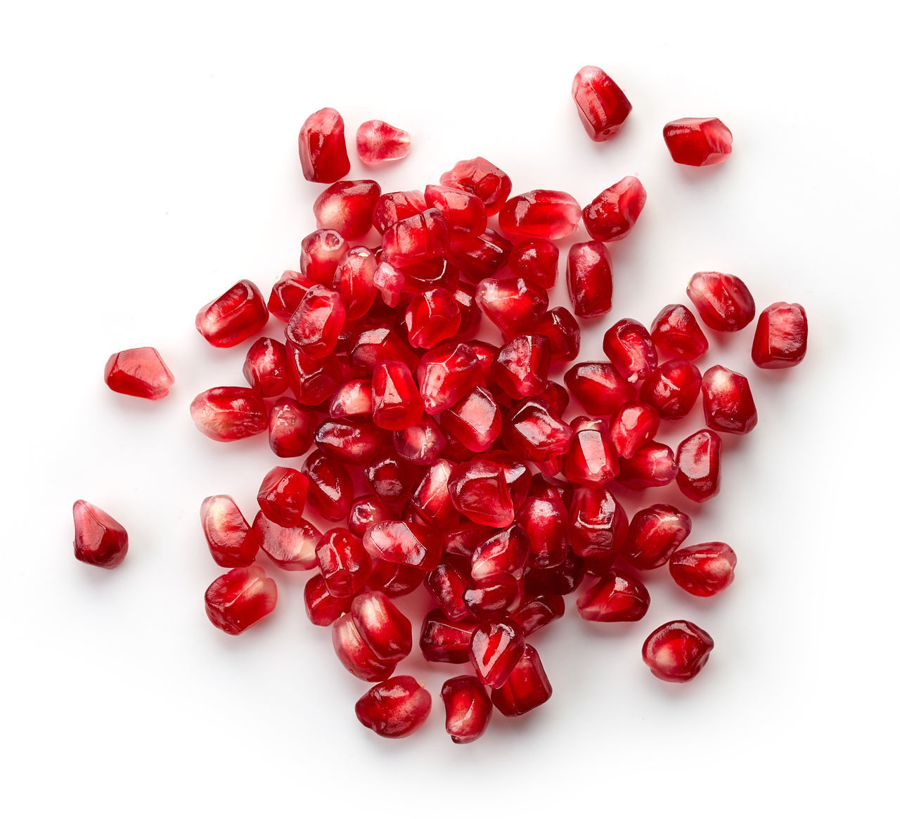 HIGH ANGLE VIEW OF CHERRIES OVER WHITE BACKGROUND