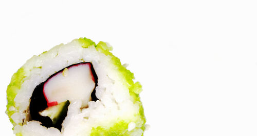 Close-up of food on white background