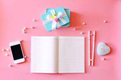 Directly above view of book