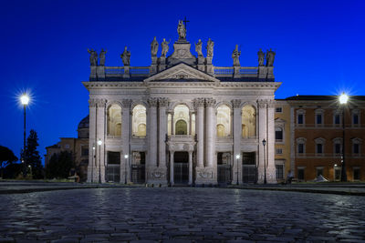 View of historical building at night