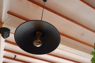 Modern chandelier in the cafe