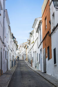 Narrow street in the medieval city of oliva, valencia, spain
