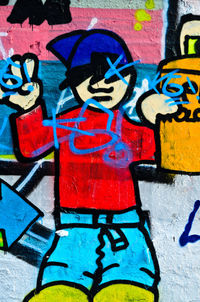 Close-up of graffiti on wall