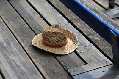 High angle view of wood 