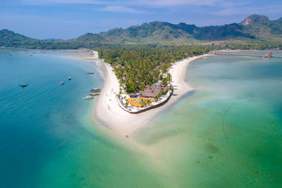 High angle view of beach against sky