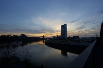 Reflection of buildings in river