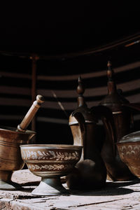 Traditional arabic metallic tableware