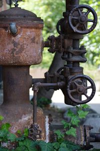 Close-up of rusty wheel