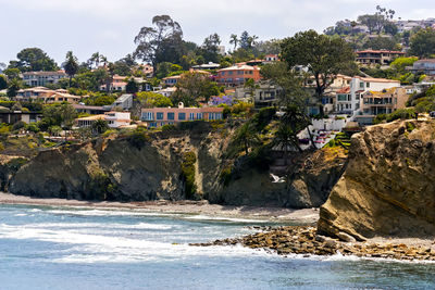 The view of homes,water and coastal la jolla, near san diego,california,united states.