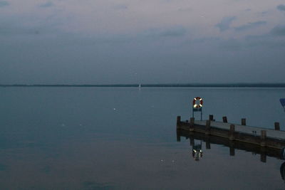 Scenic view of calm lake against sky