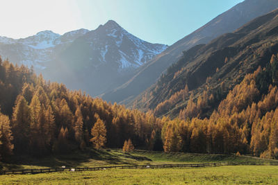 Scenic view of mountains against sky