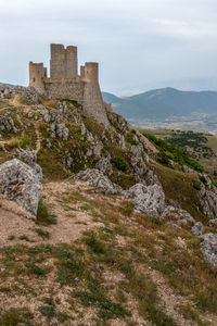 View of fort on mountain against sky