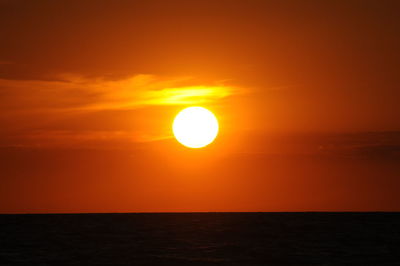 Scenic view of sunset over sea